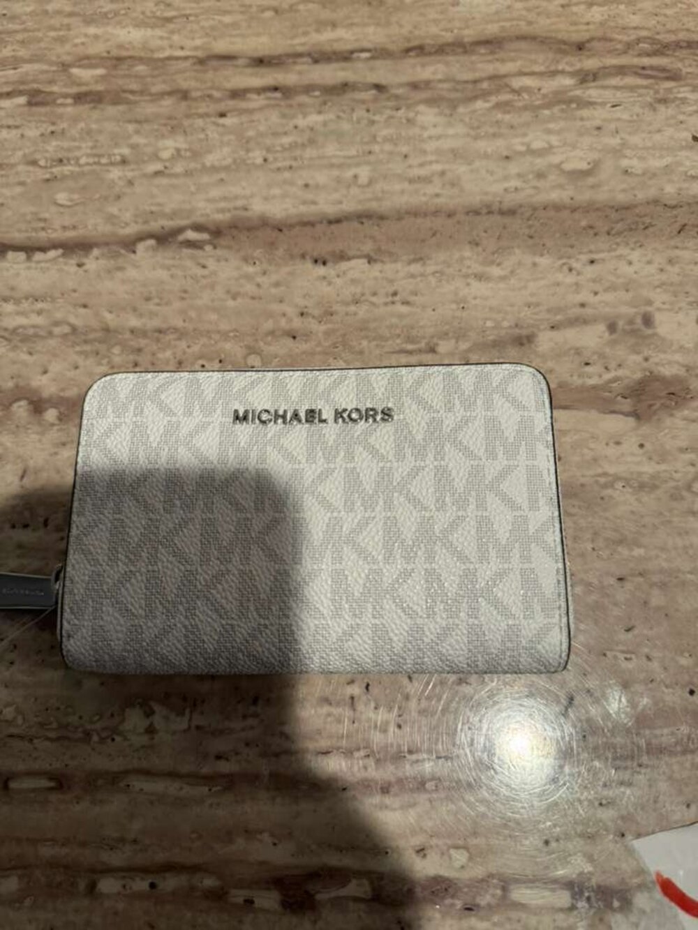 NWT Michael Kors Jet Set Small Zip Around Card Case, Silve